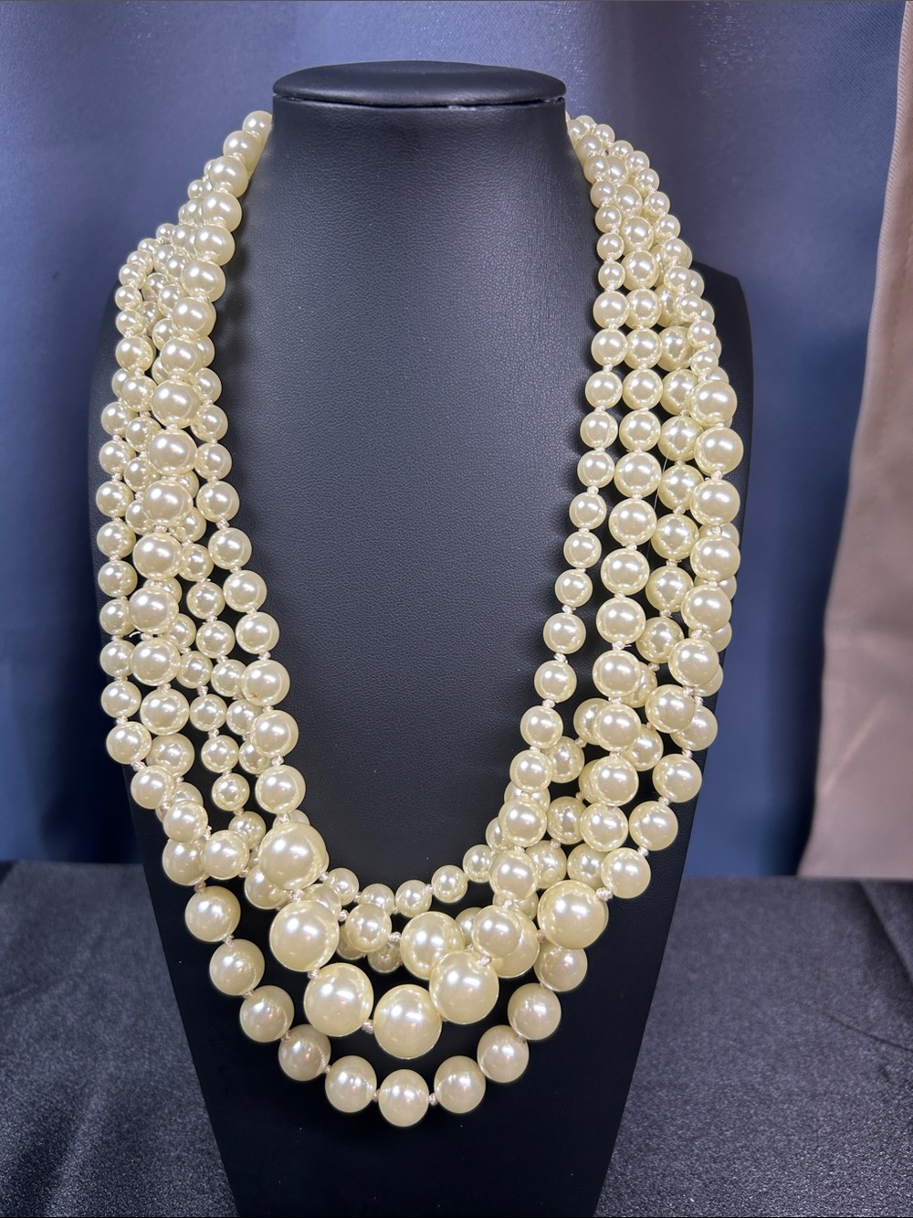 J. Crew Elegant Multi-Strand Cream Pearl Necklace